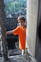 Peter takes sometime for a cheeky picture during his explorations of Angkor Wat