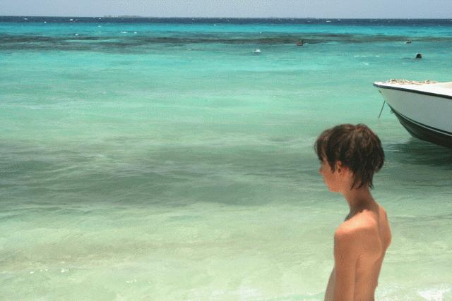 Peter contemplates life on the Cayes.