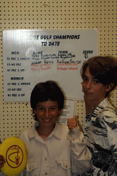 Peter and Paul tie the TrekStop 9 hole jungle course for age group 0-13 with a 31.