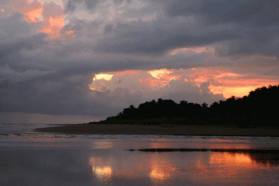 Our first sunset of the trip!  Playa Uvita, Costa Rica.