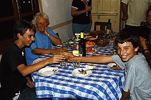 Peter and Paul have an after dinner toast of port wine.