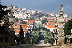 Overlooking the town of Lamego from one of the many levels in the staircase going up the hill