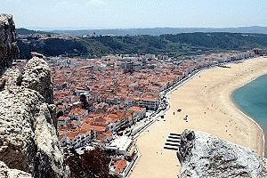 Overlooking the picturesque beachside resort village of Nazare.