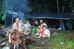 Dinner time with friends in the mighty jungle.