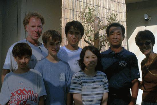 The gang with Kazu and his parents, Naotaka and Tamiko Kuroki