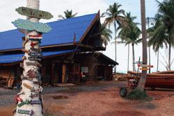 The Cape Pakarng boat yard. Dedicated to replacing all local fishing boats lost in the tsunami through volunteer efforts.