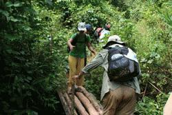 After visitng the Hmong village, we begin our ascent into the jungle. After 3 days of rain and a very steep terrain, the going is slow and difficult