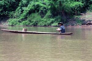 Subsistance fishing along the shallow areas of the river is a repeated scene throughout the trip.