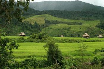 The landscape of northeast Laos