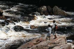 Peter and Paul at the cascades Lata Berkoh in Taman Negara National Park