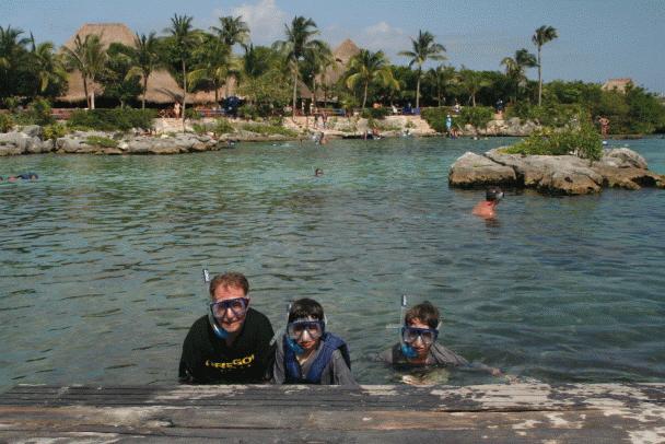 peter, paul and steve snorkeling the day away