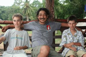 Boon, Peter and Paul relax on our last day on his farm. Thanks Boon!