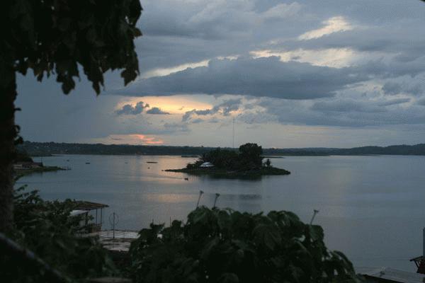 Sunset in Flores, Guatemala.