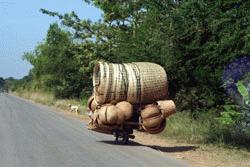 The Cambodians are able to pack amazing amounts onto their bicycles or motorcycles.