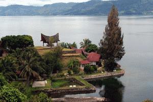 Traditional house overlooking Lake Toba