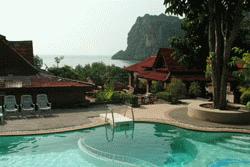 A view from the pool at our hotel on East Railay Beach