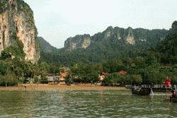 Arriving at East Railay Beach outside of Krabi.