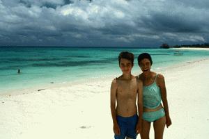 Peter and Therese enjoy life on the beach