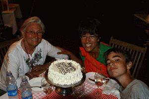 Even on Zanzibar, we were able to get a birthday cake with real cream frosting.