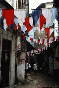 The labrynith of streets in Stonetown, Zanzibar reflect muslim and arab influence.