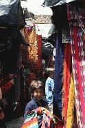 Paul at the Chichi market gets ready for some tough negotiations to settle on a price for a beautiful weaving.