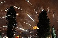 Midnight fireworks dazzle the Porto skyline during the Sao Joao da Porto Festivel.