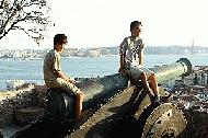 Peter and Paul look over Lisboa from the Castle of St. George