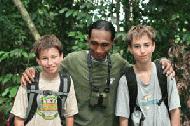 Peter, Paul and our brillant guide, Donny, say goodbyes after 3 days in the rainforest.