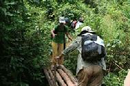 After visitng the Hmong village, we begin our ascent into the jungle. After 3 days of rain and a very steep terrain, the going is slow and difficult