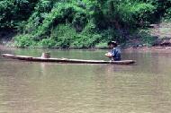 Subsistance fishing along the shallow areas of the river is a repeated scene throughout the trip.