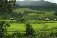 The landscape of northeast Laos