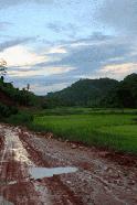 Our road journey to Luang Nam Tha ends with a beautiful sunset.