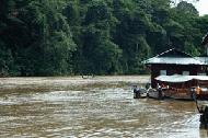 The entrance of Taman Negara at Kuala Tahan.  On the right of the photo begins a string of floating restuarents.