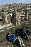 Therese and Peter prepare for the total eclipse of the sun in the Cappadocia region of central Turkey