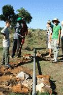 We survey the main drinking water line with Julius before working on the new source