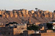 The fort over looking Jaisalmer in the desert of Rajashstan